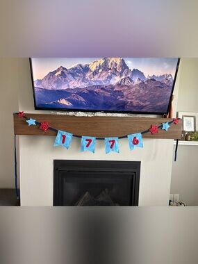 Two Looks in One! Handmade Reversible "1776" Patriotic Banner